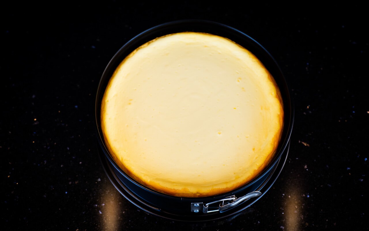 Classic Cheesecake As A Whole From Top