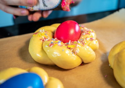 Pane Di Pasqua Italian Easter Bread Decorating With Candy Sprinkles