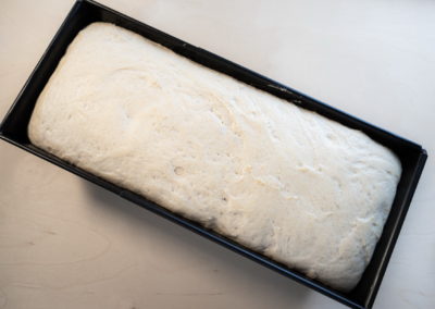 Big Sourdough Sandwich Bread Dough After Proofing