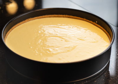 The Perfect New York Cheesecake Just Before Baking