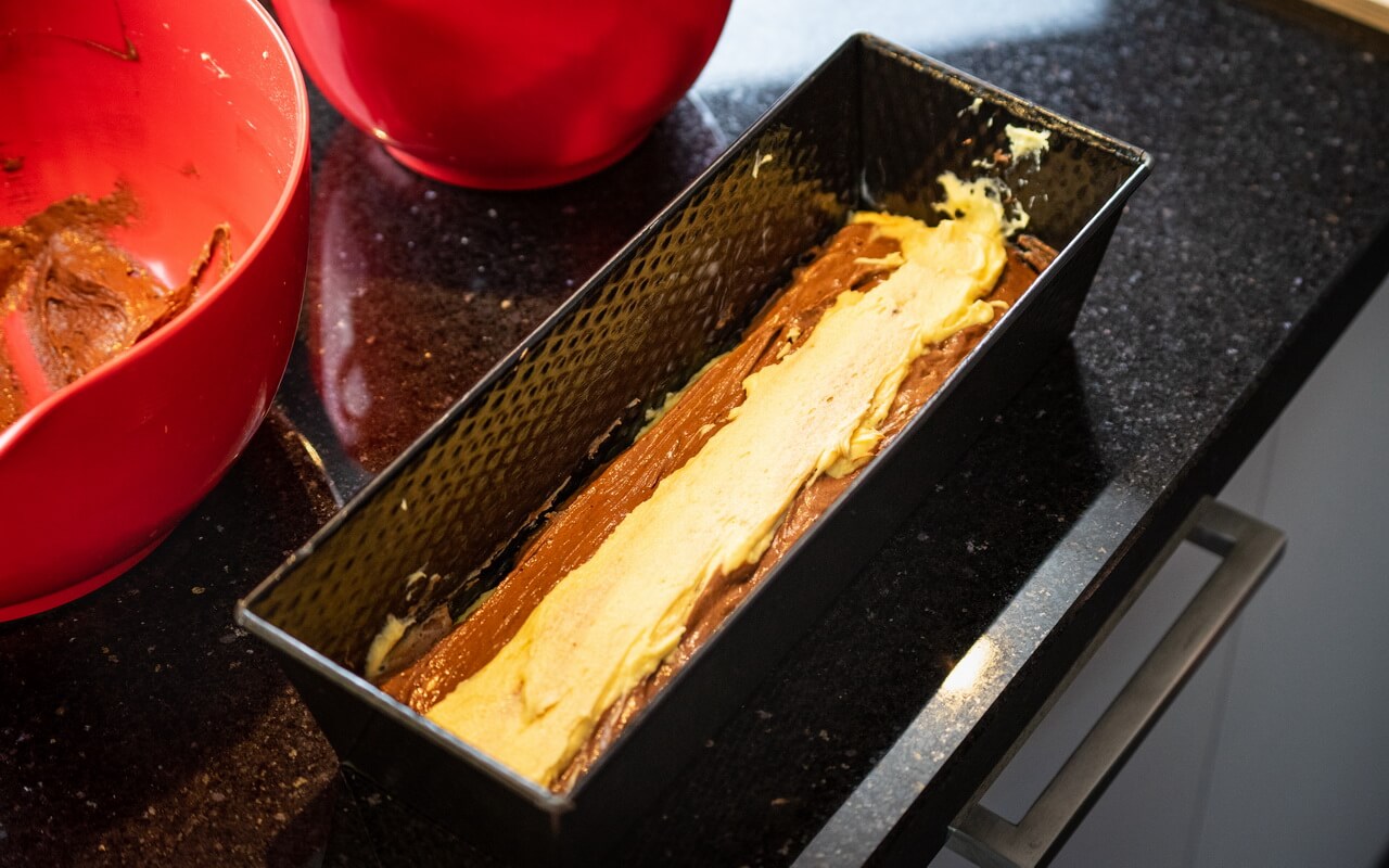 Extra Moist Marble Cake Coat Loaf Pan
