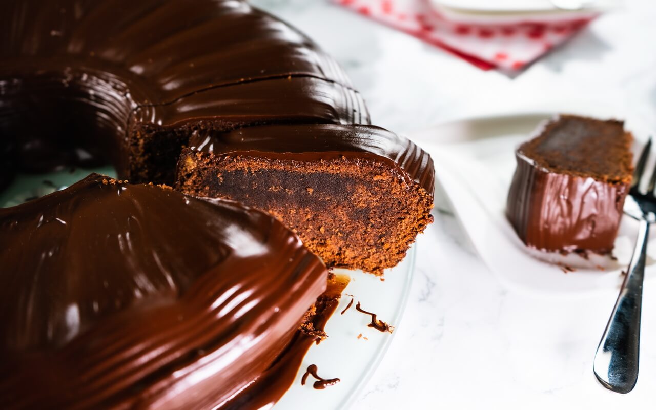 Fudgy Chocolate Bundt Cake Chocolate Cake Slice
