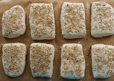 Sesame Bread Rolls With Yoghurt Dough Sprinkled With Sesame Seeds