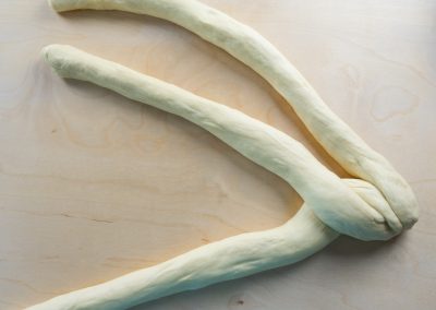 Challah Braided Sweet Yeast Bread Shaping To A Braid 3