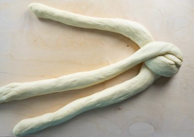 Challah Braided Sweet Yeast Bread Shaping To A Braid 4