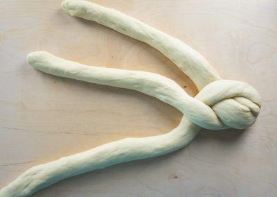 Challah Braided Sweet Yeast Bread Shaping To A Braid 5