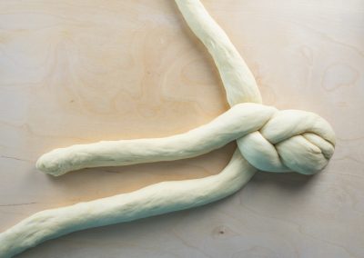 Challah Braided Sweet Yeast Bread Shaping To A Braid 6