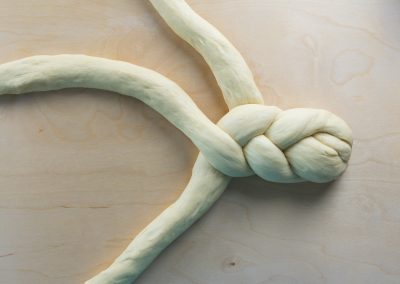 Challah Braided Sweet Yeast Bread Shaping To A Braid 8