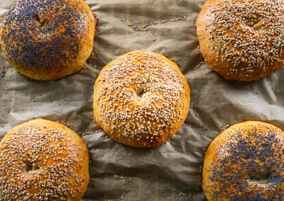 Huge Bread Rolls With Sesame And Poppy Seeds Baked