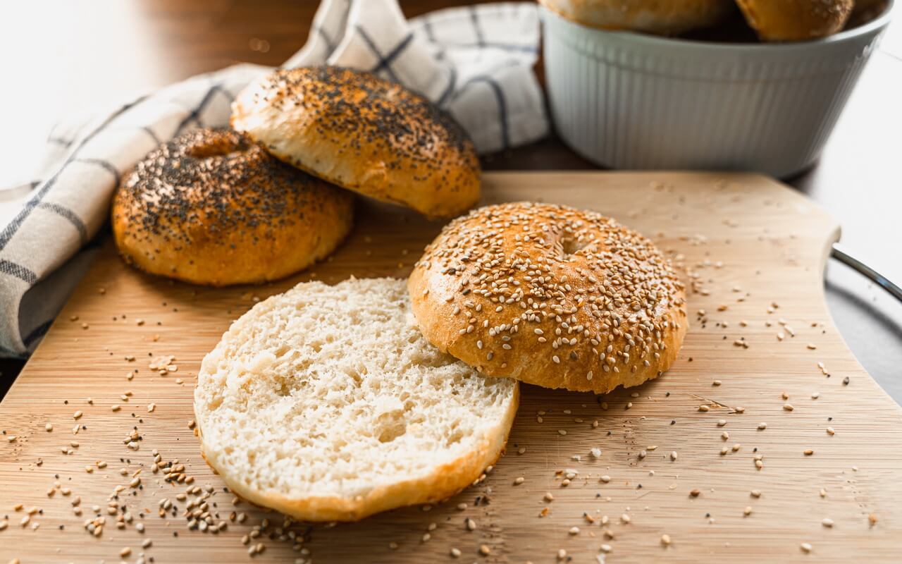Huge Bread Rolls With Sesame And Poppy Seeds Crumb Sesame Seeds