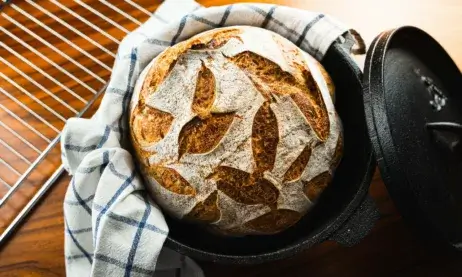 Sourdough Bread With 70 Hydration Baked In Dutch Oven
