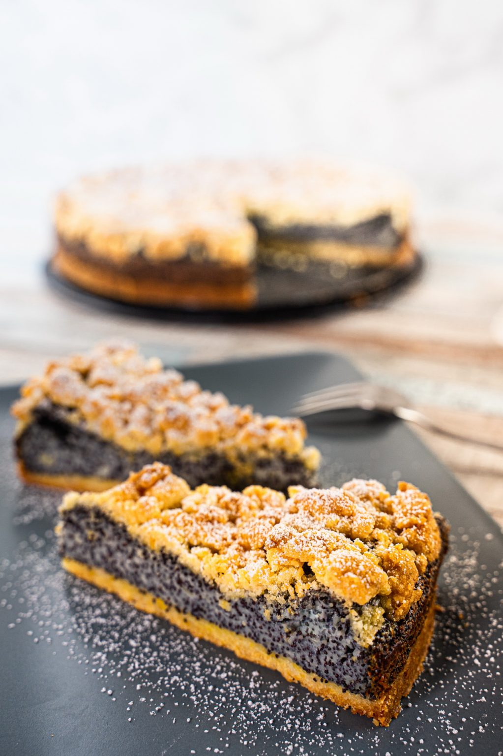 German Poppy Seed Streusel Cake | Delight Baking