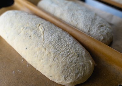 Quick And Easy Ciabatta Bread Shaping Separating With Parchment Paper