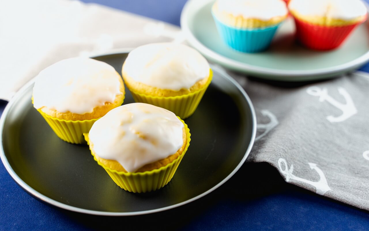 Basic Muffin Recipe With Sugar Glaze Top View