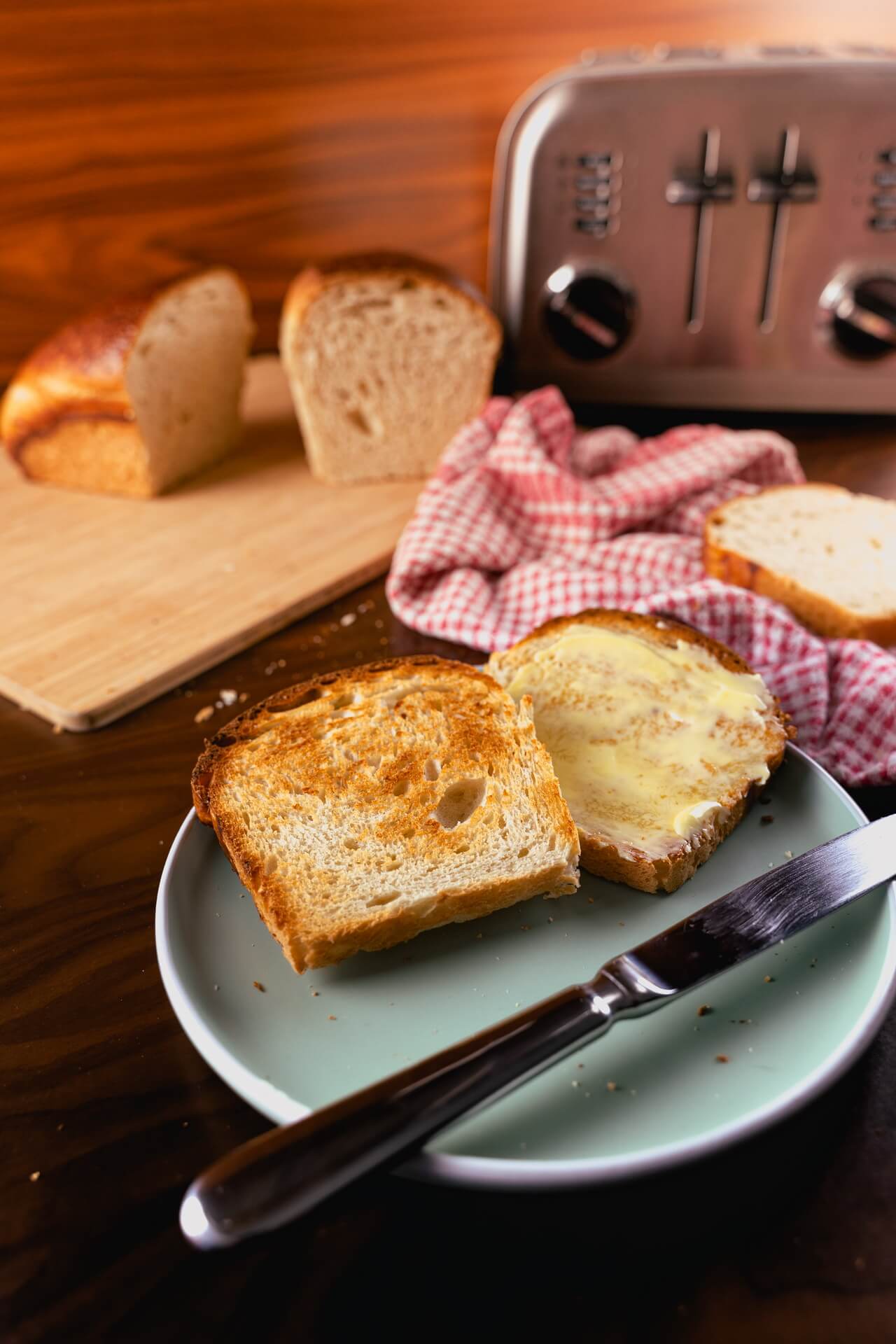 White Sourdough Sandwich Bread Buttered