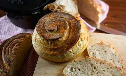 Sourdough Bread With 60% Hydration Baked In Dutch Oven