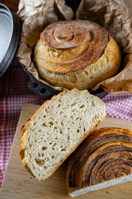 Sourdough Bread With 60 Hydration Baked In Dutch Oven